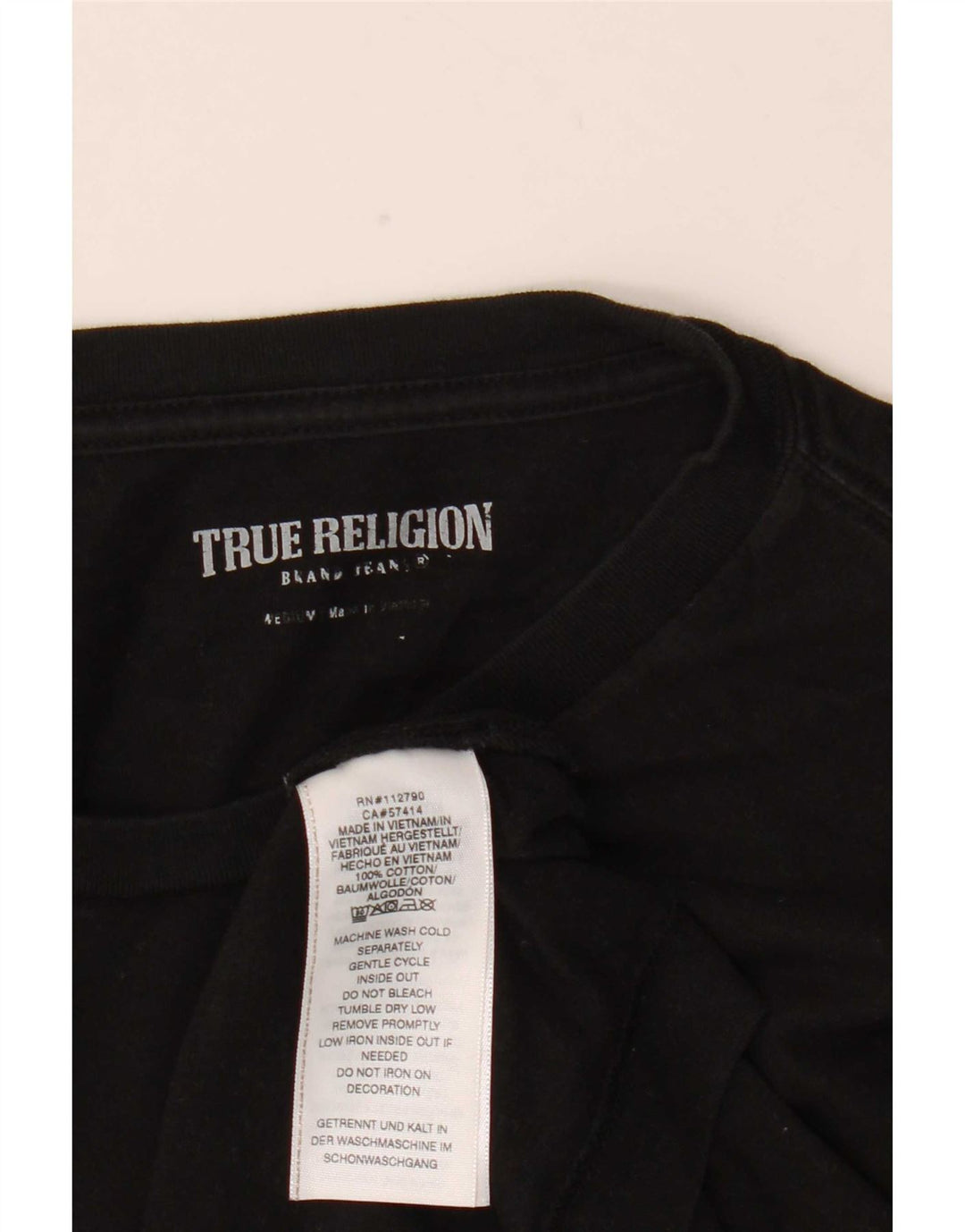 True Religion Tricou grafic pentru bărbați Top mediu negru bumbac