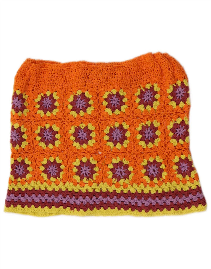Fustă Mini Vintage pentru Damă, L28 Medium Orange Floral