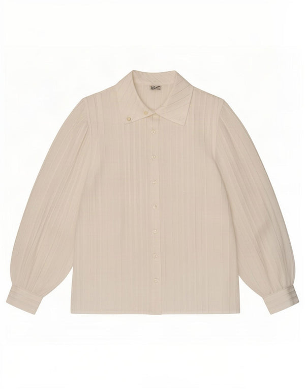Primavera Firenze Bluză cămașă pentru femei US 4 Small White Pinstripe Acetat