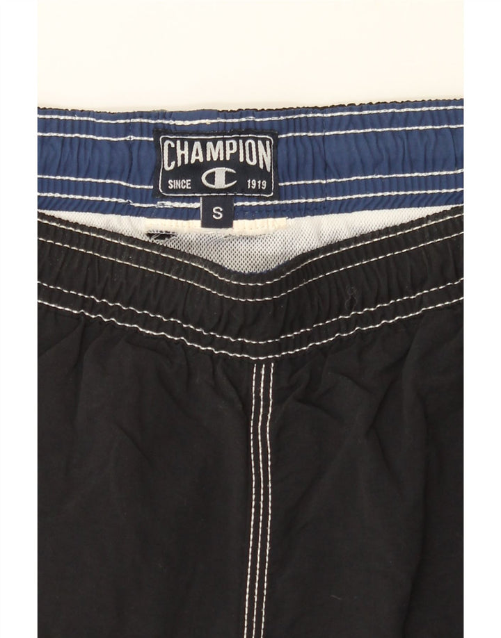 CHAMPION Mens Graphic Swimming Shorts Small Black Vintage Champion and Second-Hand Champion from Messina Hembry 