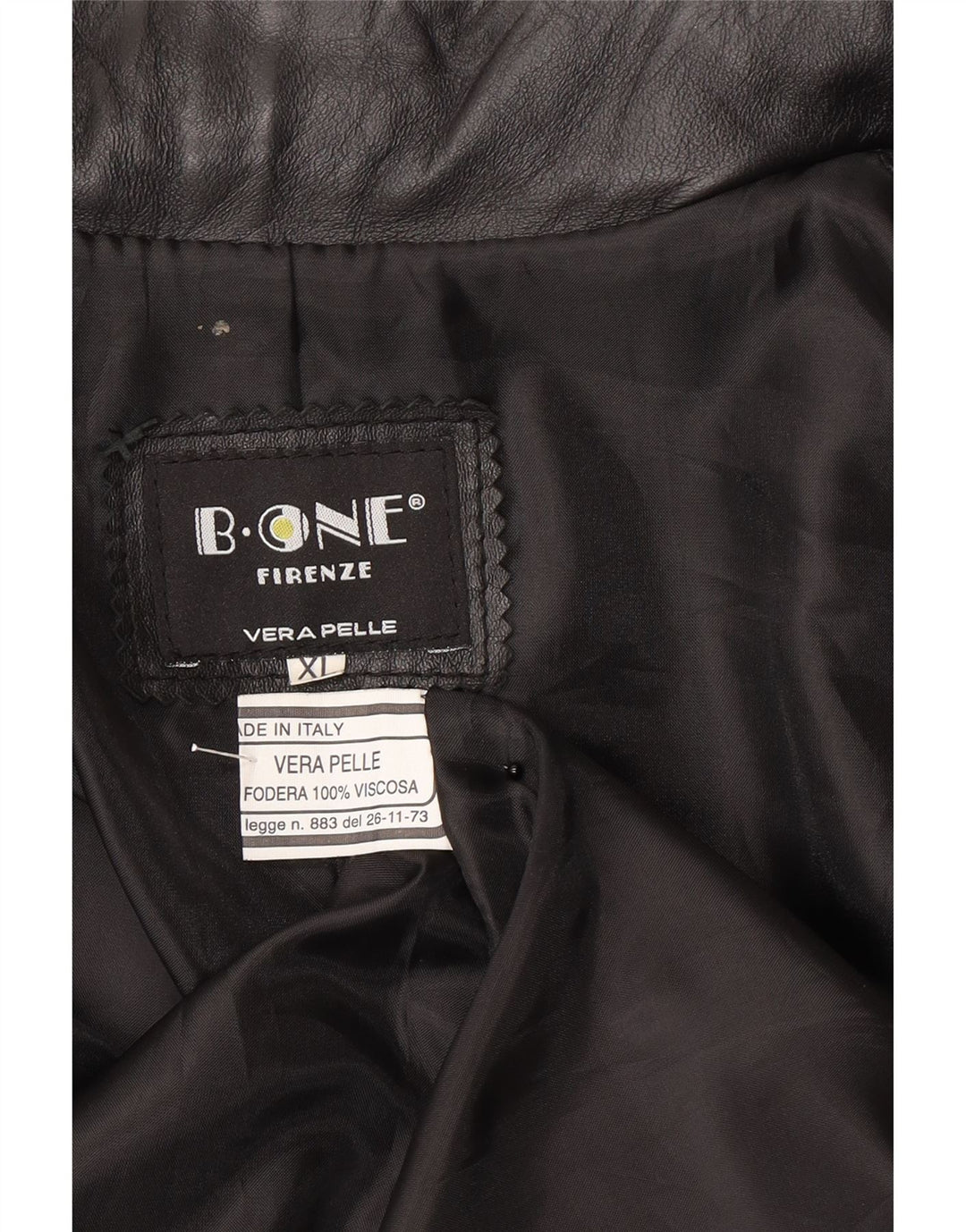 B.ONE Jachetă din piele pentru bărbați UK 42 XL din piele neagră