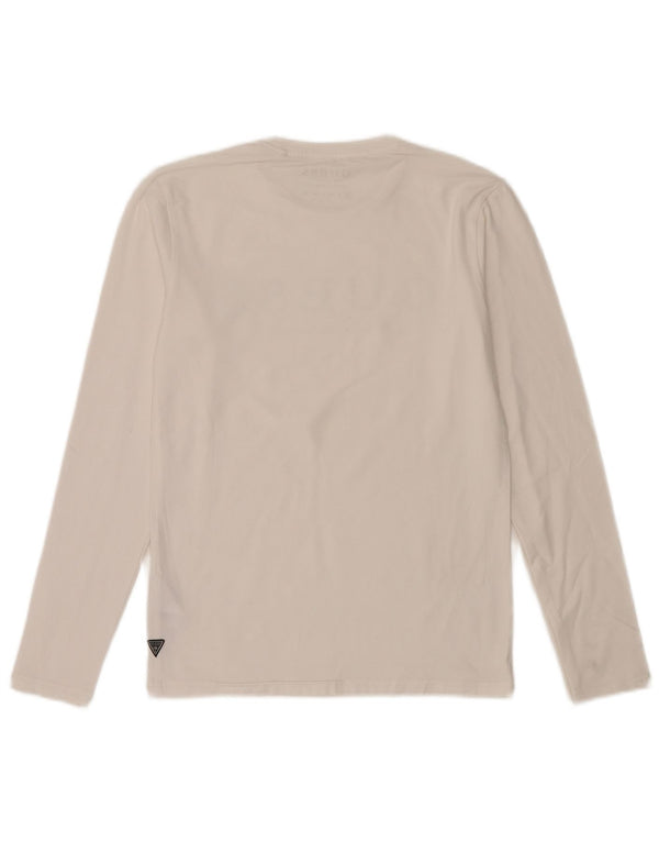 Guess Top grafic pentru bărbați cu mânecă lungă UK 32 XS bumbac alb