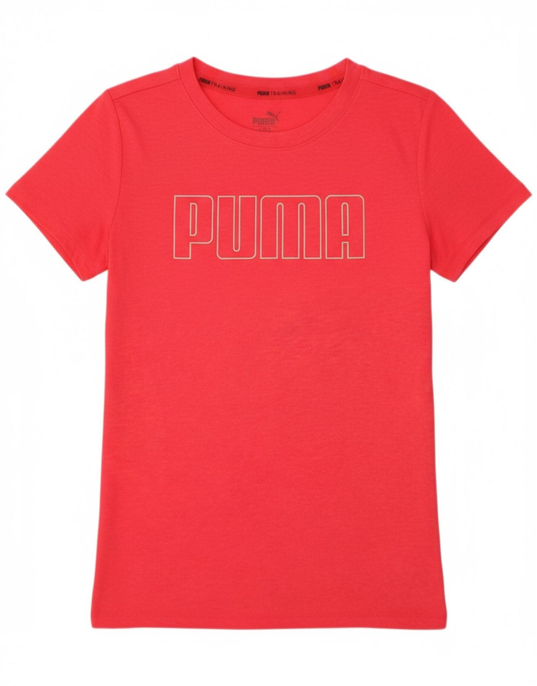 PUMA Girls Graphic T-Shirt Top 9-10 Years Red Polyester