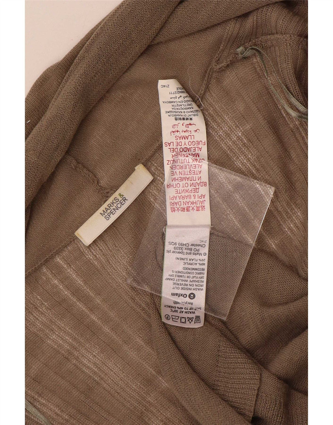 Pulover cardigan deschis pentru femei Marks & Spencer UK 14 maro mediu