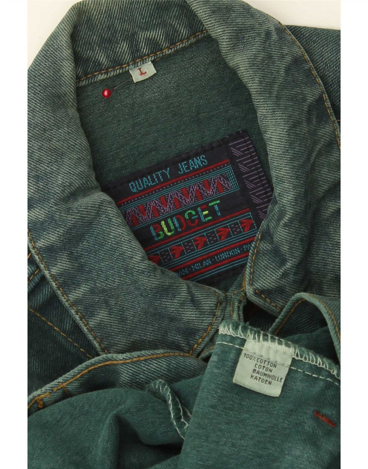 Jachetă de blugi vintage pentru bărbați UK 40, mare, verde, bumbac