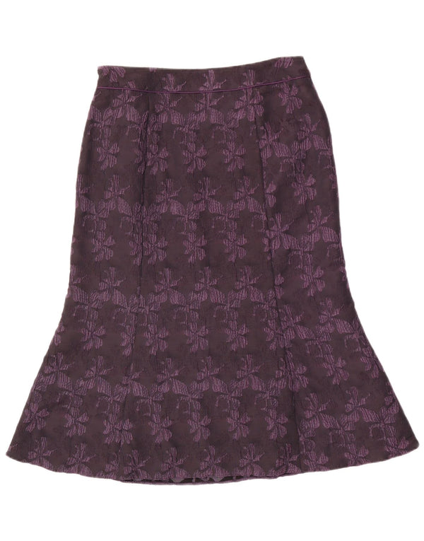 Fusta trompetă pentru femei CC UK 14 Large W30 Purple Floral