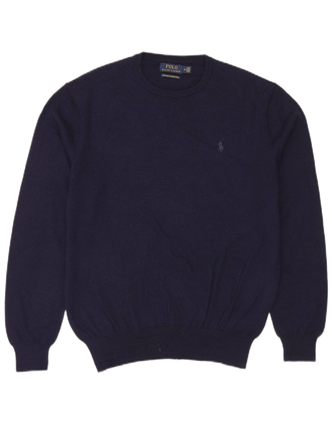 Pulover Polo Ralph Lauren pentru bărbați cu gât crew pulover din lână albastru bleumarin mediu