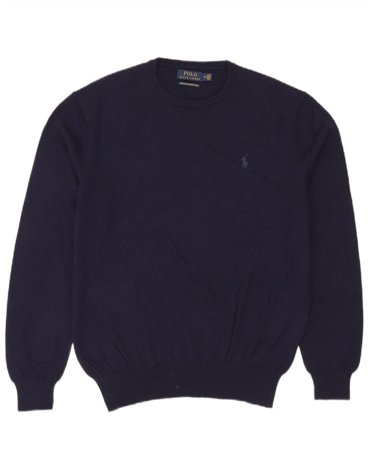 Pulover Polo Ralph Lauren pentru bărbați cu gât crew pulover din lână albastru bleumarin mediu