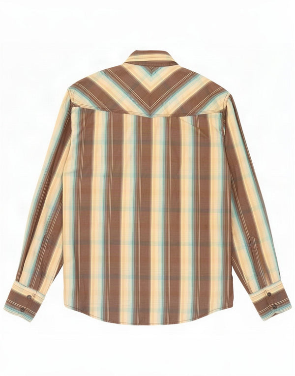 Marlboro Classics Mens Shirt Large Brown Check Cotton