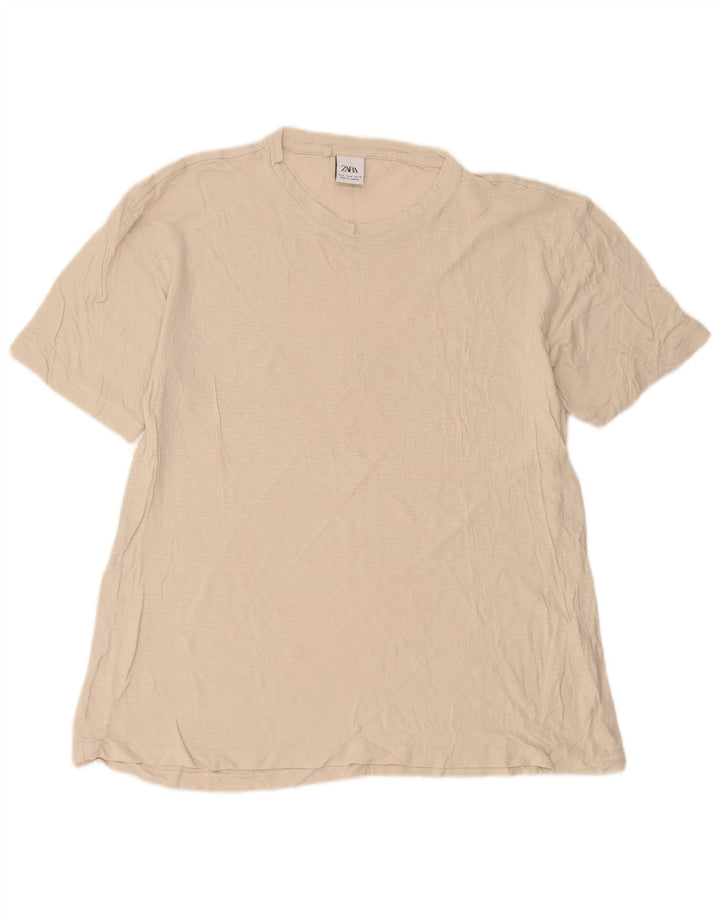 Tricou pentru bărbați Zara Top Mediu Bej In