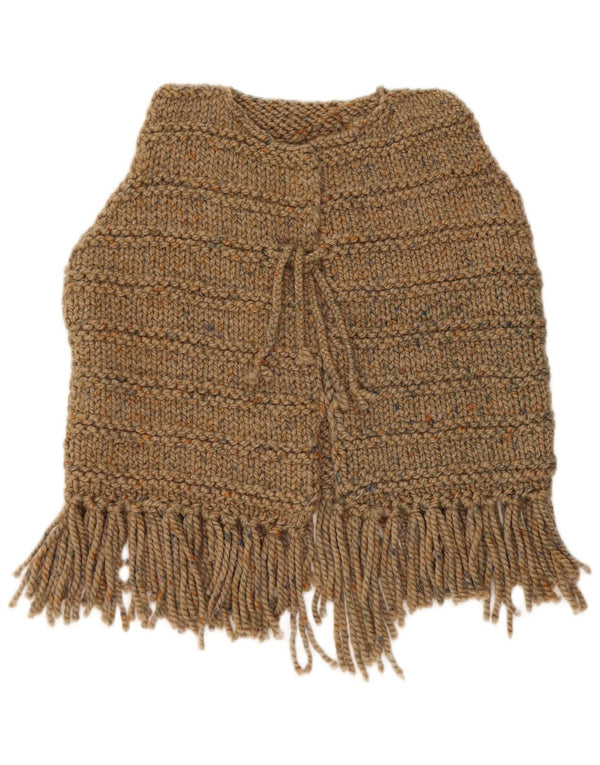 Pulover cardigan fără mâneci vintage pentru femei UK 14 mare maro