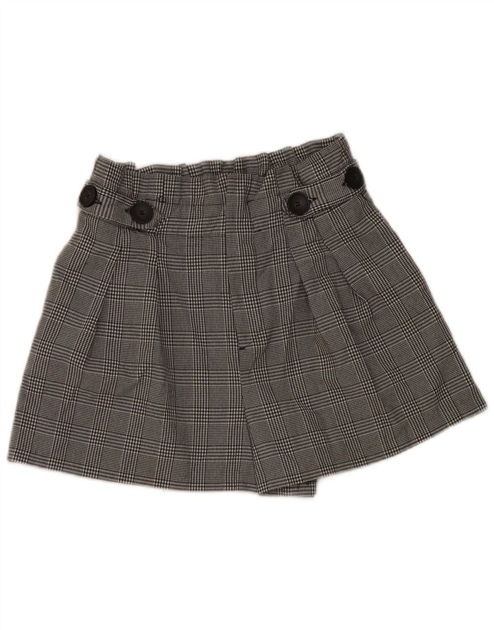 Pantaloni scurți casual pentru femei cu talie înaltă Zara Medium W28 Poliester cu carouri negru
