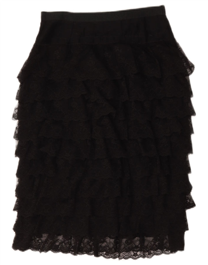 Fusta cu etaje transparente pentru femei Vintage W28 Medium Black