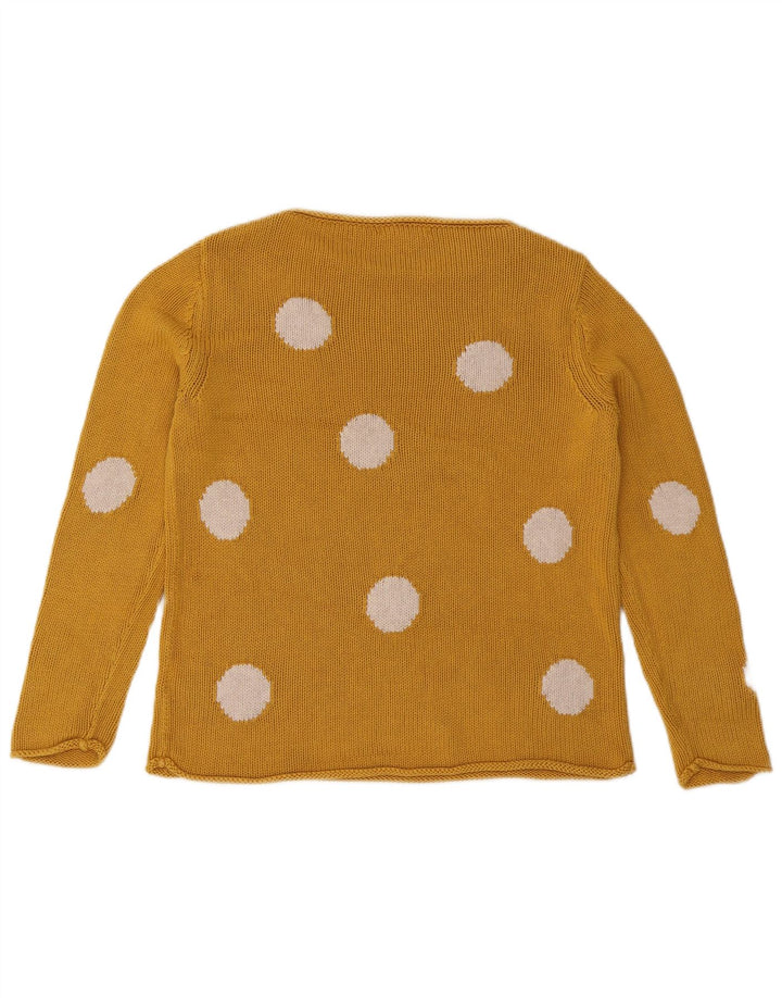 WHITE STUFF Pulover pentru damă cu gât de barcă UK 12 Medium Galben Geometric