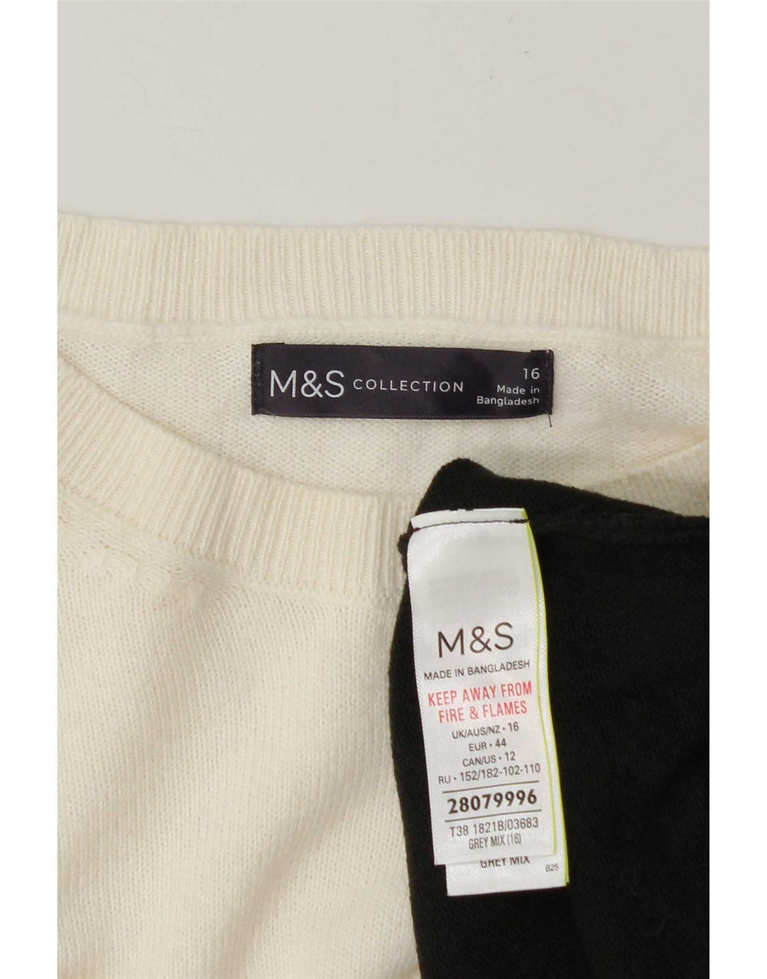 Pulover pentru femei Marks & Spencer cu gât cu barca UK 16 mare, gri