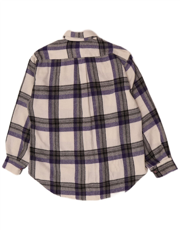 Cămașă de flanel supradimensionată pentru bărbați vintage, poliester în carouri multicolore
