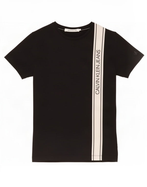 Tricou grafic pentru bărbați Calvin Klein Jeans Top mic, negru, bumbac color bloc