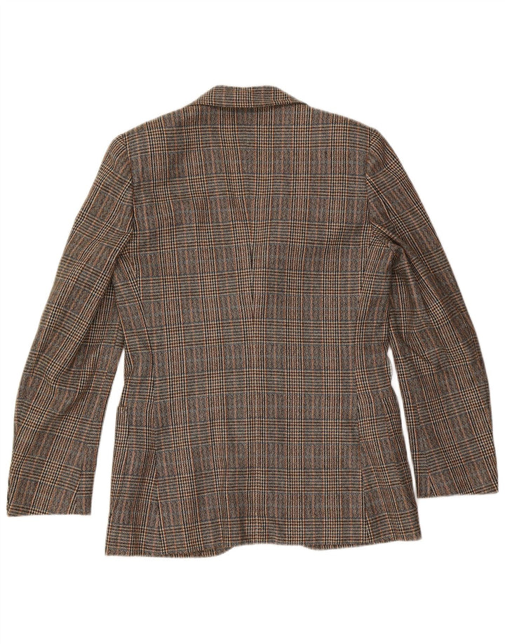 Jachetă vintage pentru bărbați cu 3 nasturi IT 46 mic maro Houndstooth