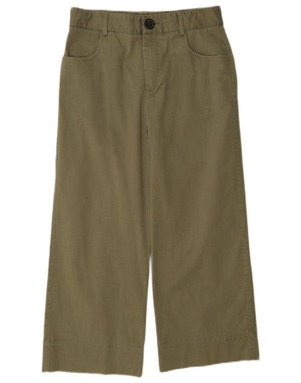 Pantaloni tăiați pentru femei cu talie înaltă Zara Mici L26 L23 Bumbac kaki