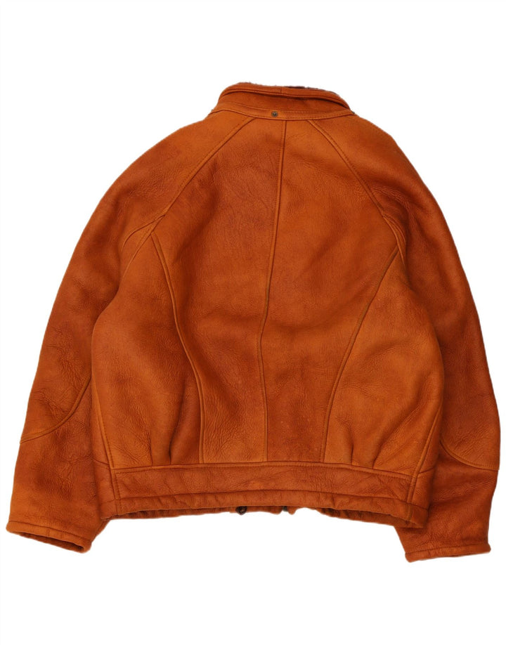 Jachetă vintage pentru femei din shearling UK 12 maro mediu