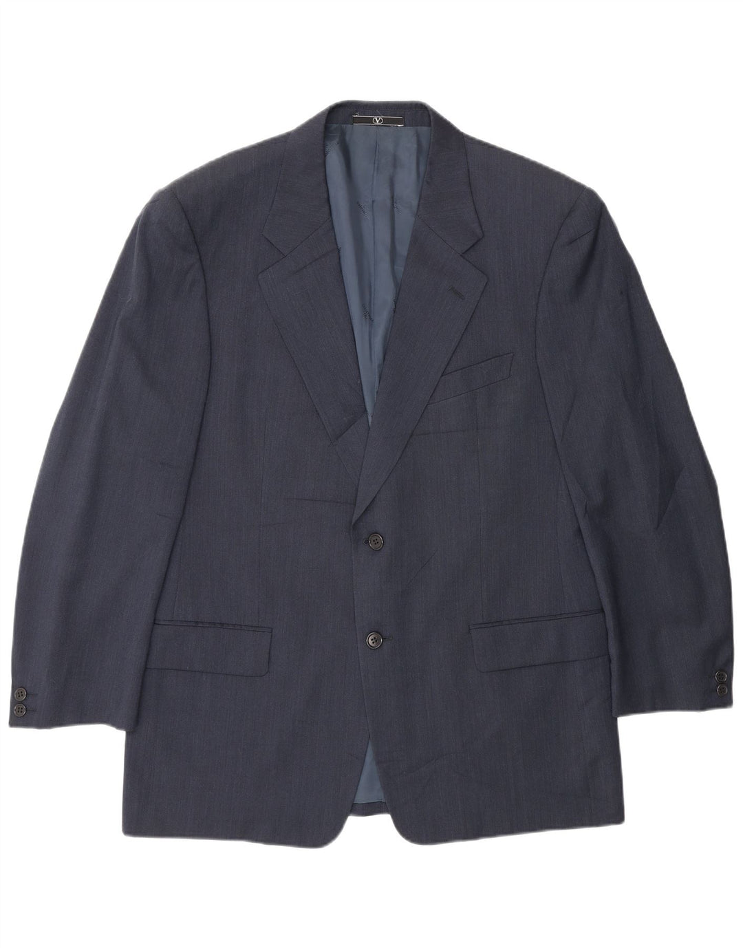 Jachetă Valentino pentru bărbați cu 2 nasturi IT 52 XL Lână nouă, albastru bleumarin