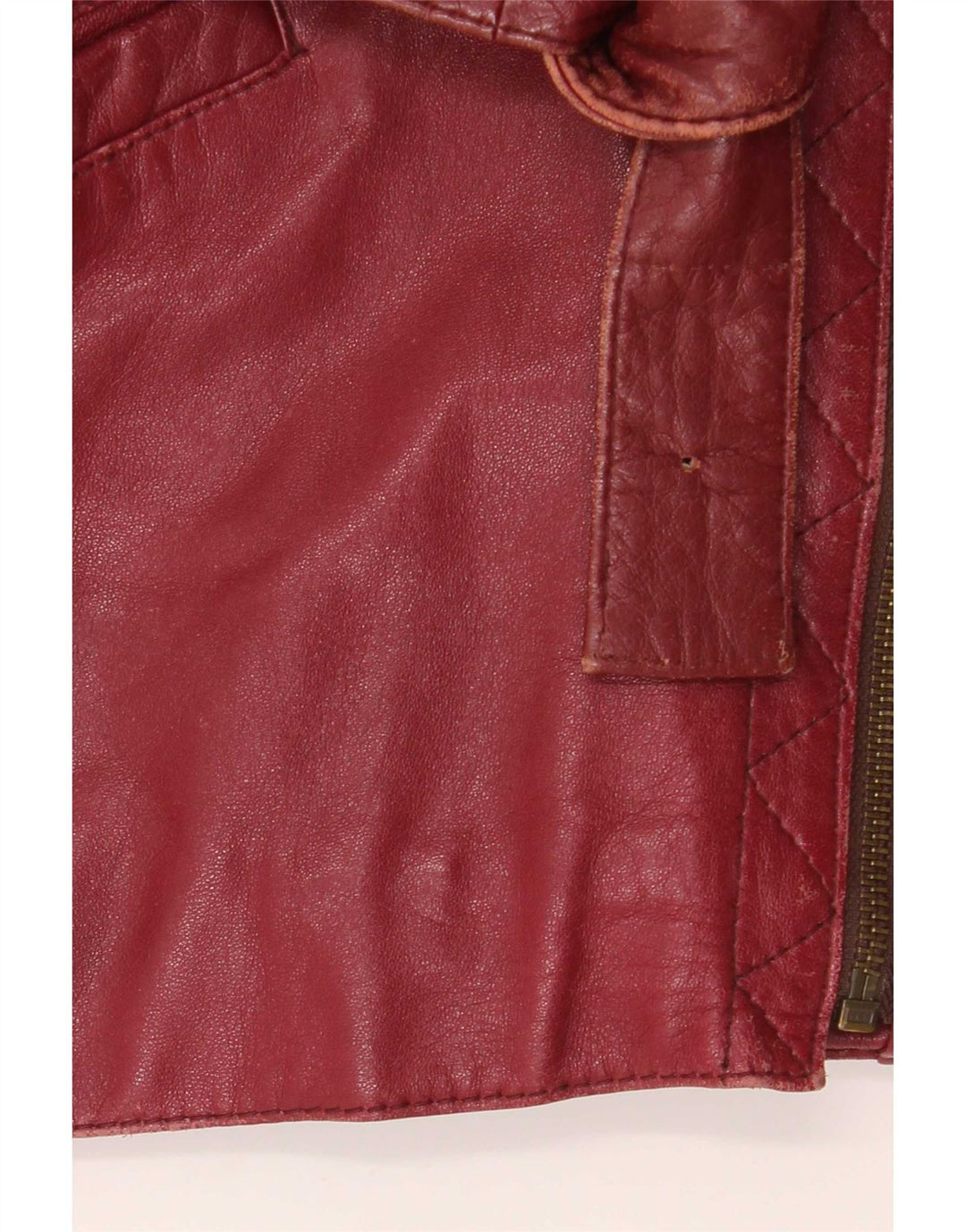 Jachetă de motociclist din piele supradimensionată pentru femei vintage EU 38 Burgundy mediu