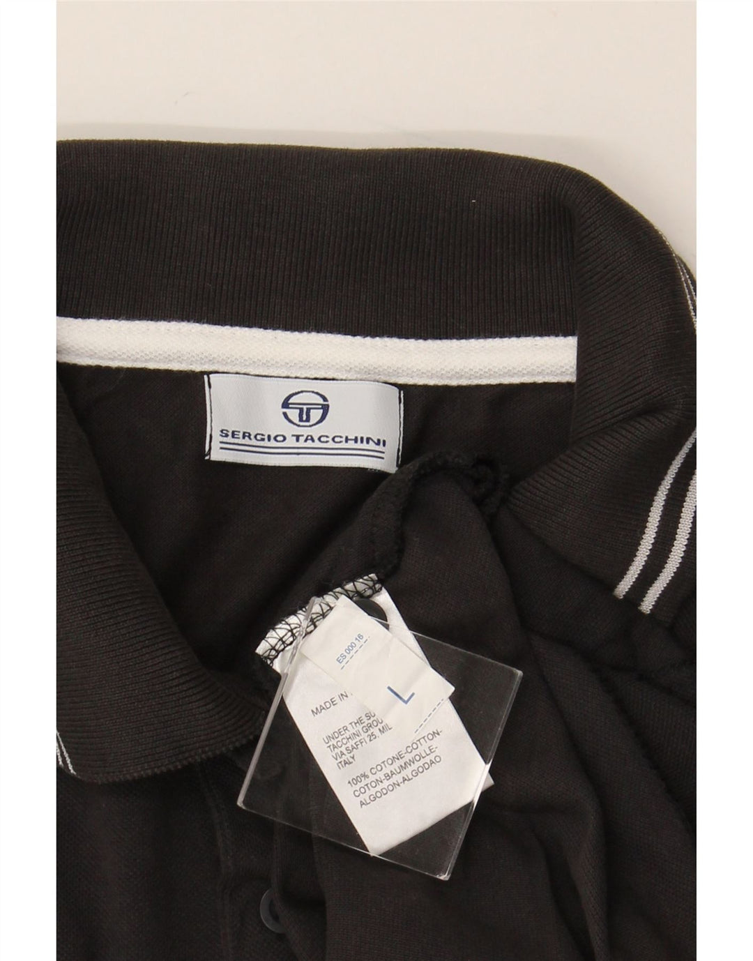 SERGIO TACCHINI Tricou polo pentru bărbați, bumbac negru mare