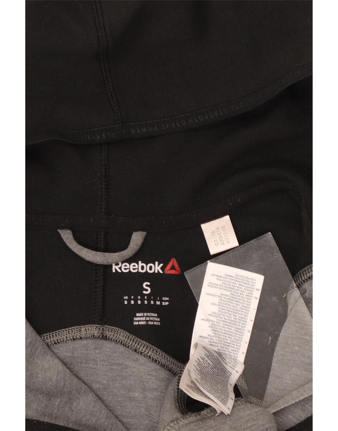 Pulover REEBOK pentru bărbați, cu fermoar, din poliester color bloc, gri mic
