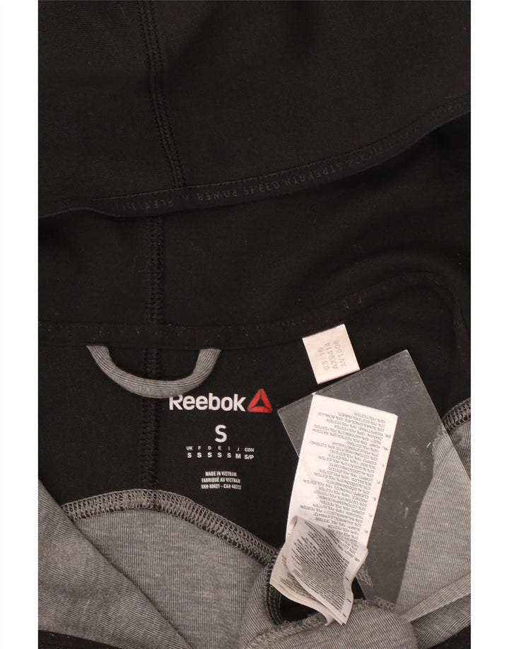 Pulover REEBOK pentru bărbați, cu fermoar, din poliester color bloc, gri mic