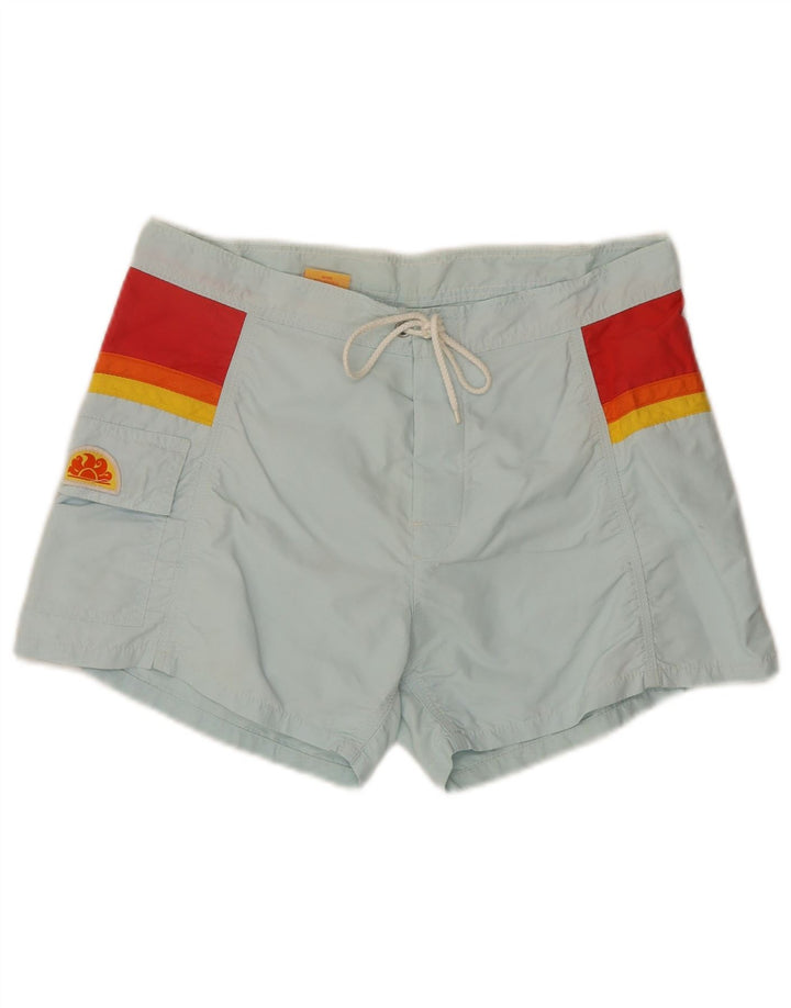 Sundek Pantaloni scurți de înot pentru bărbați, albastru mediu, nailon color bloc