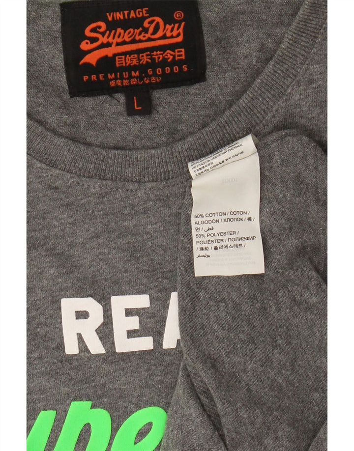 Tricou grafic pentru bărbați Superdry Top mare bumbac gri