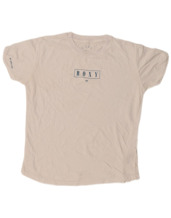 Tricou grafic Roxy pentru femei Top UK 16, mare, alb, bumbac