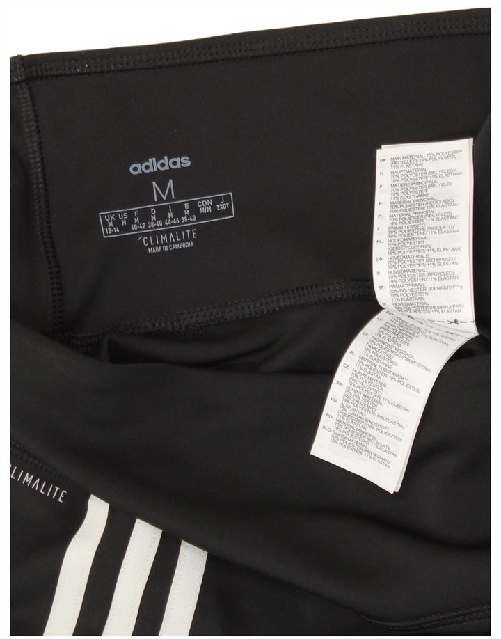 ADIDAS Womens Climalite Leggings UK 12/14 Medium  Black Polyester