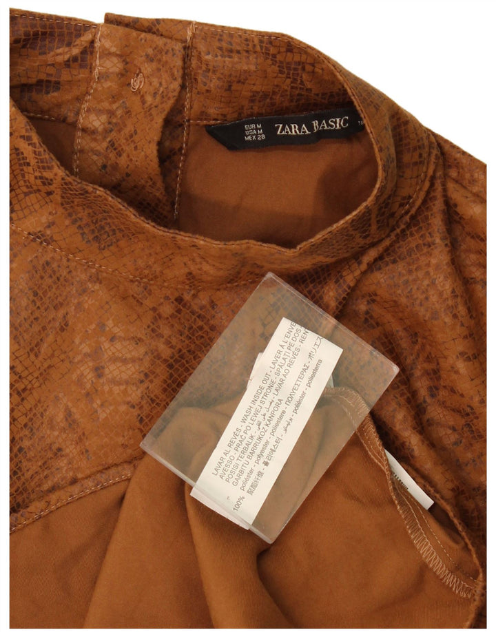 Bluză pentru femei Zara UK 14 Medium Brown Animal Print Poliester