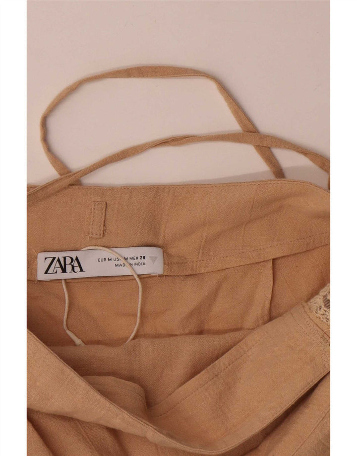 Fusta Wrap pentru femei Zara Medium W30 Bej Bumbac