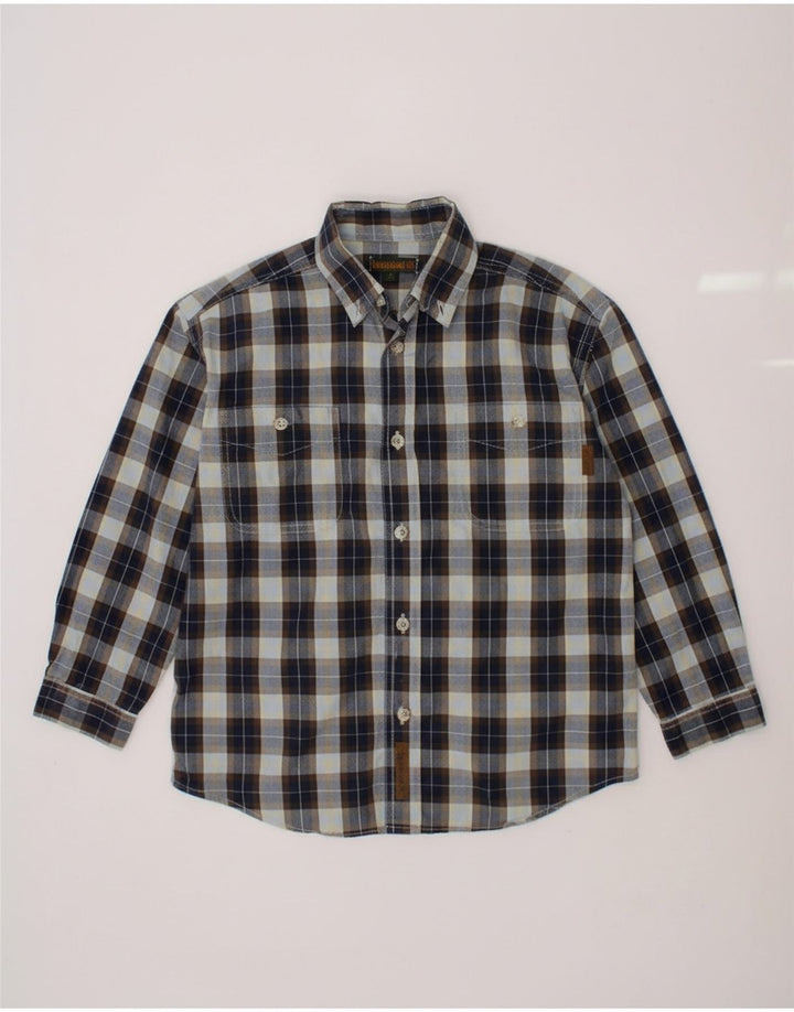 TIMBERLAND Boys Shirt 5-6 Years Blue Check Cotton