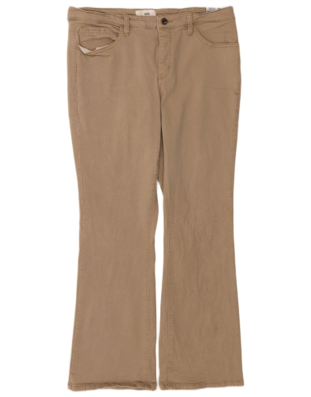 Pantaloni casual BKE Bootcut pentru femei W33 L31 bumbac bej