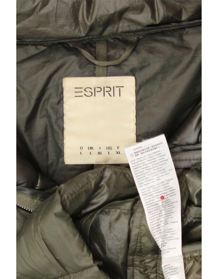 Jachetă căptușită cu glugă pentru femei Esprit UK 16 Large Khaki