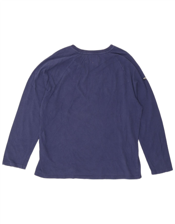 Top grafic pentru bărbați Superdry cu mânecă lungă 2XL, bumbac bleumarin