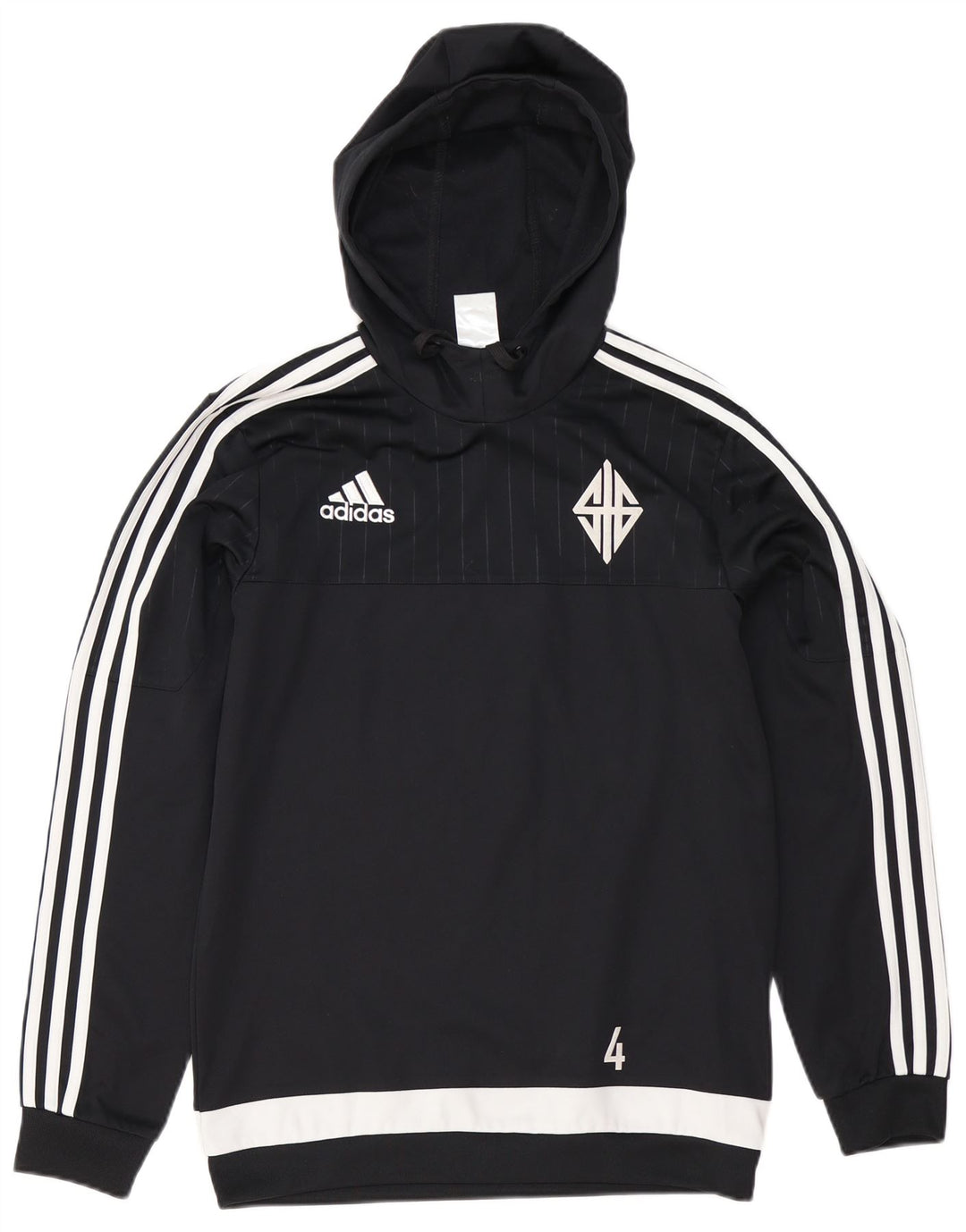 Pulover cu glugă grafic pentru bărbați Adidas, mic, negru, poliester