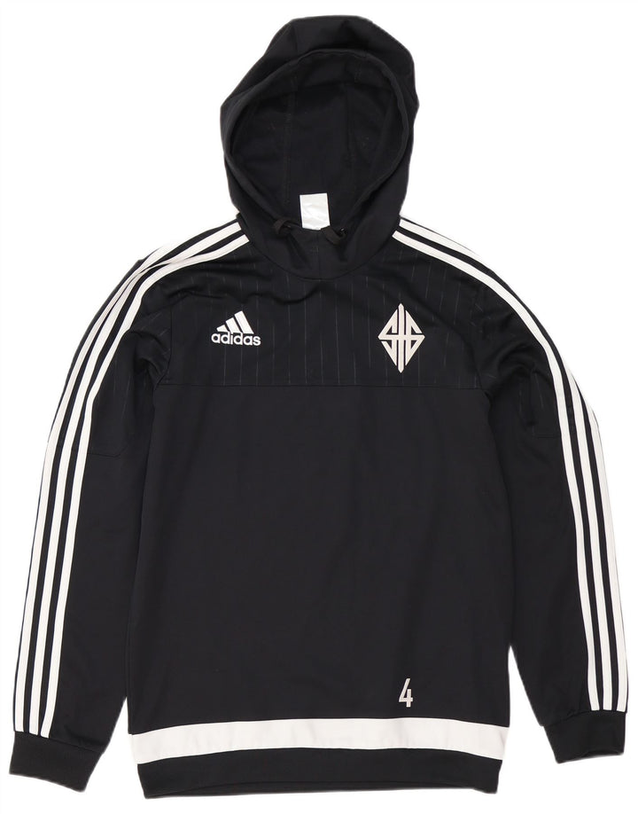 Pulover cu glugă grafic pentru bărbați Adidas, mic, negru, poliester