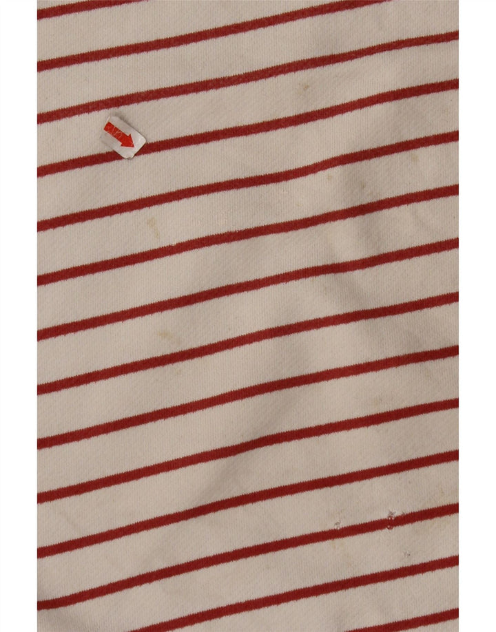 FAT FACE Top pentru femei cu mânecă lungă UK 8 mic bumbac cu dungi alb