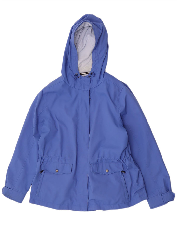 Crew Clothing Jachetă de ploaie cu glugă pentru femei UK 16 Poliester albastru mare