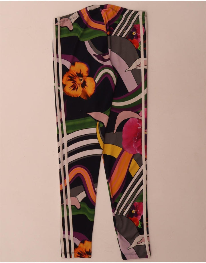 Leggings pentru femei Adidas UK 10 Poliester floral multicolor mic