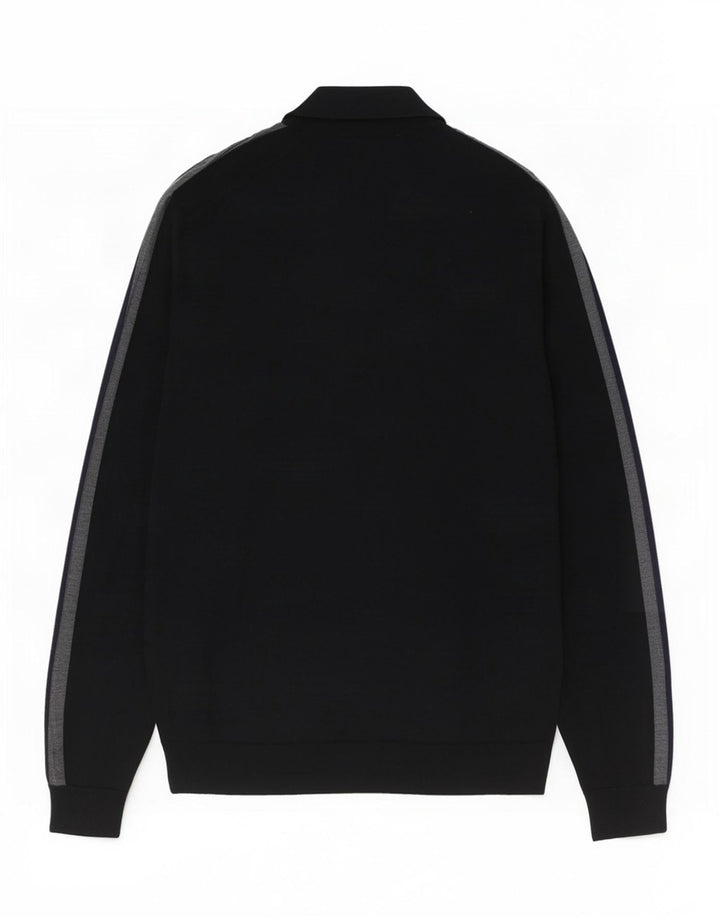 Pulover Marks & Spencer pentru bărbați, cu fermoar și gât, XL, negru, color block