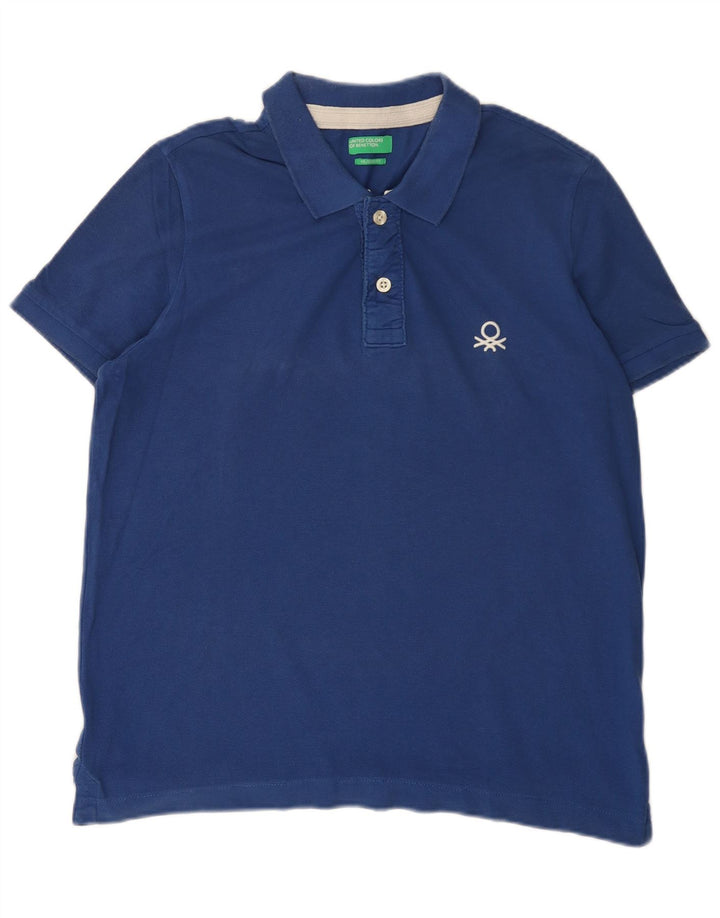 Tricou polo pentru bărbați Benetton, XL, albastru, bumbac