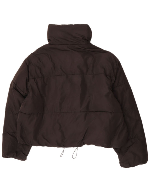 Zara Womens Oversized Crop Padded Jacket UK 18 XL Black Polyester