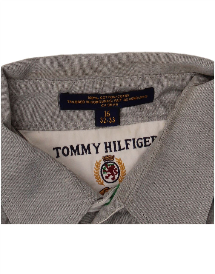 Cămașă pentru bărbați Tommy Hilfiger Mărimea 16 Mare Bumbac gri