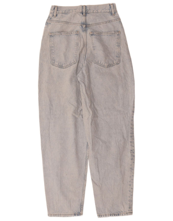 Zara Womens High Waist Tapered Jeans EU 36 XS W26 L29 Blue Cotton