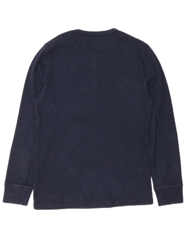 Abercrombie & Fitch Mens Top Long Sleeve Small Navy Blue Cotton